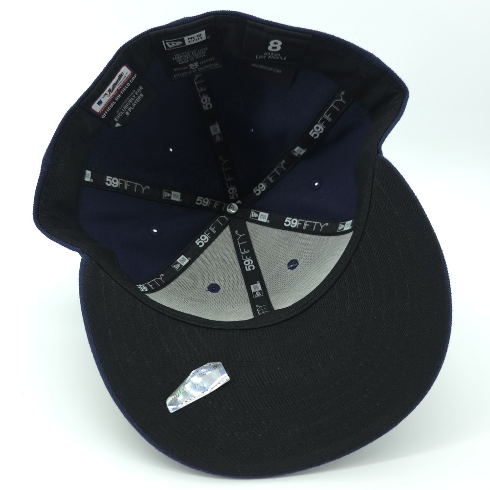 New Era 59Fifty Milwaukee Brewers Navy‎ Blue Fitted Size 8 Low Profile Hat NEW - Picture 7 of 9